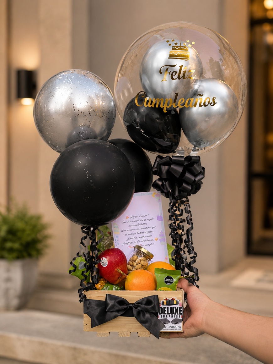 Detalle frutero negro con plateado - Deluxe Surprise