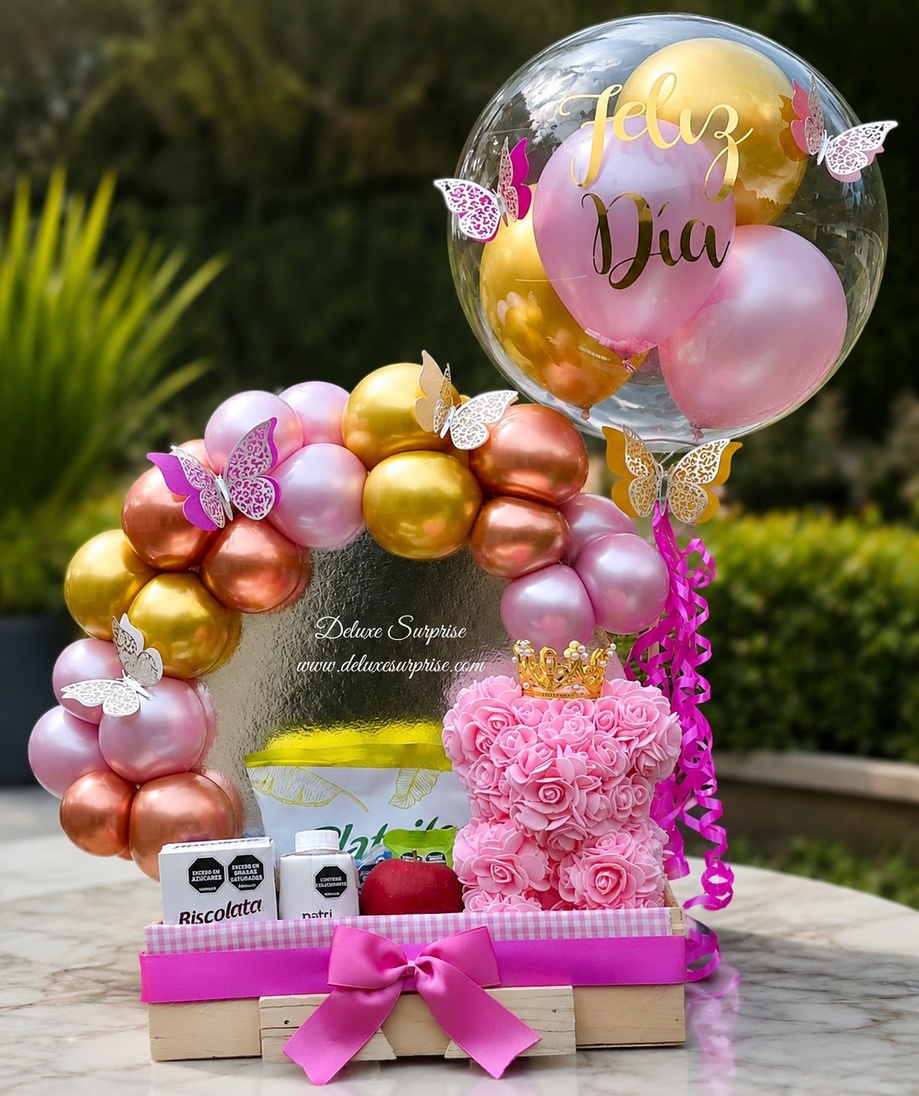 Desayuno con oso de rosas eternas - Deluxe Surprise